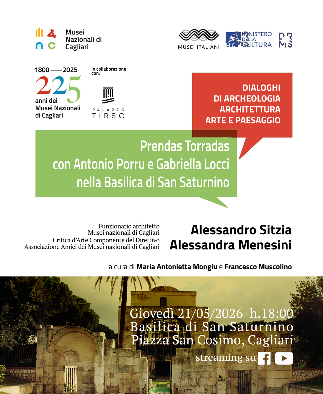 Prendas Torradas con Antonio Porru e Gabriella Locci nella Basilica di San Saturnino - Dialoghi di archeologia, architettura, arte e paesaggio